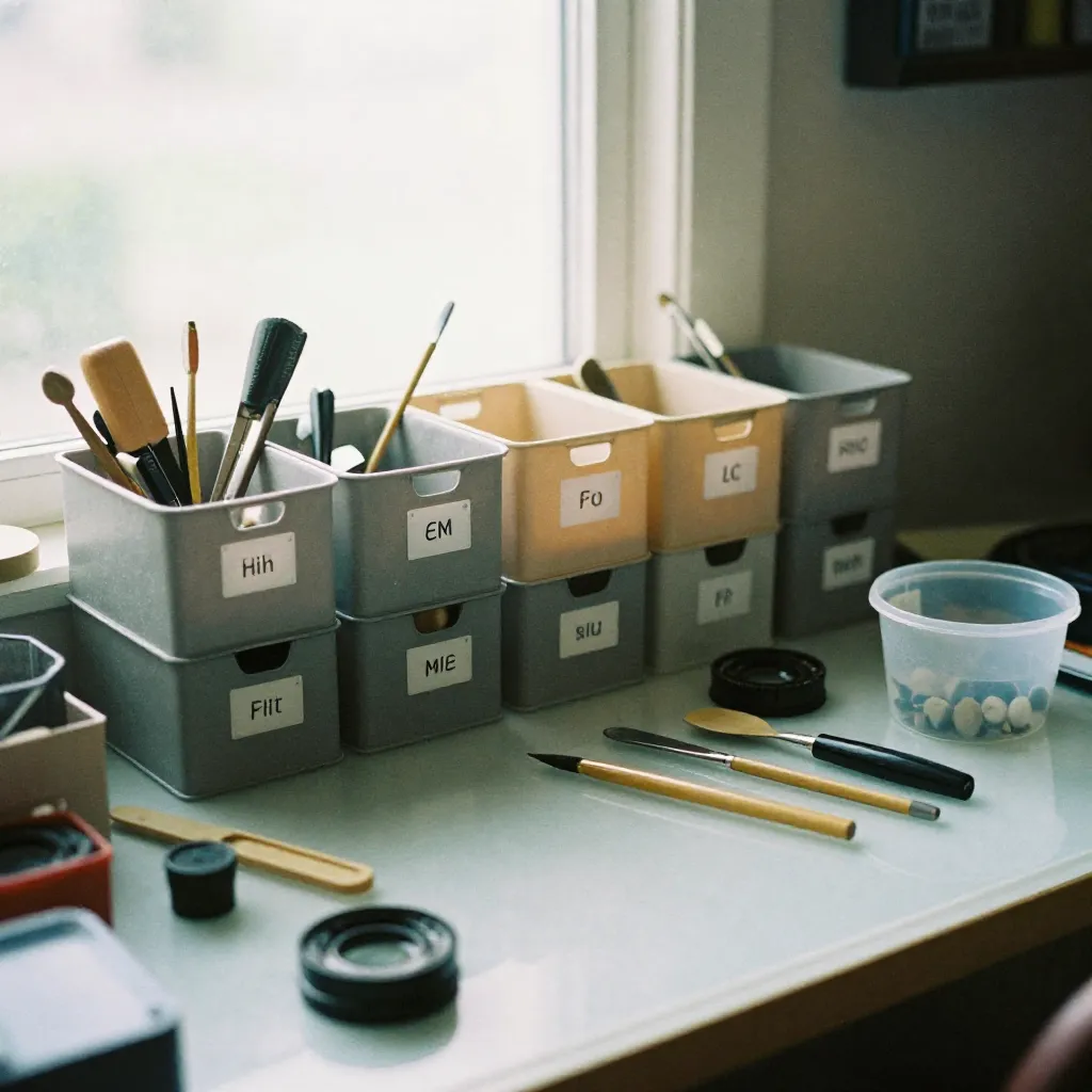 Organized storage system with labeled containers