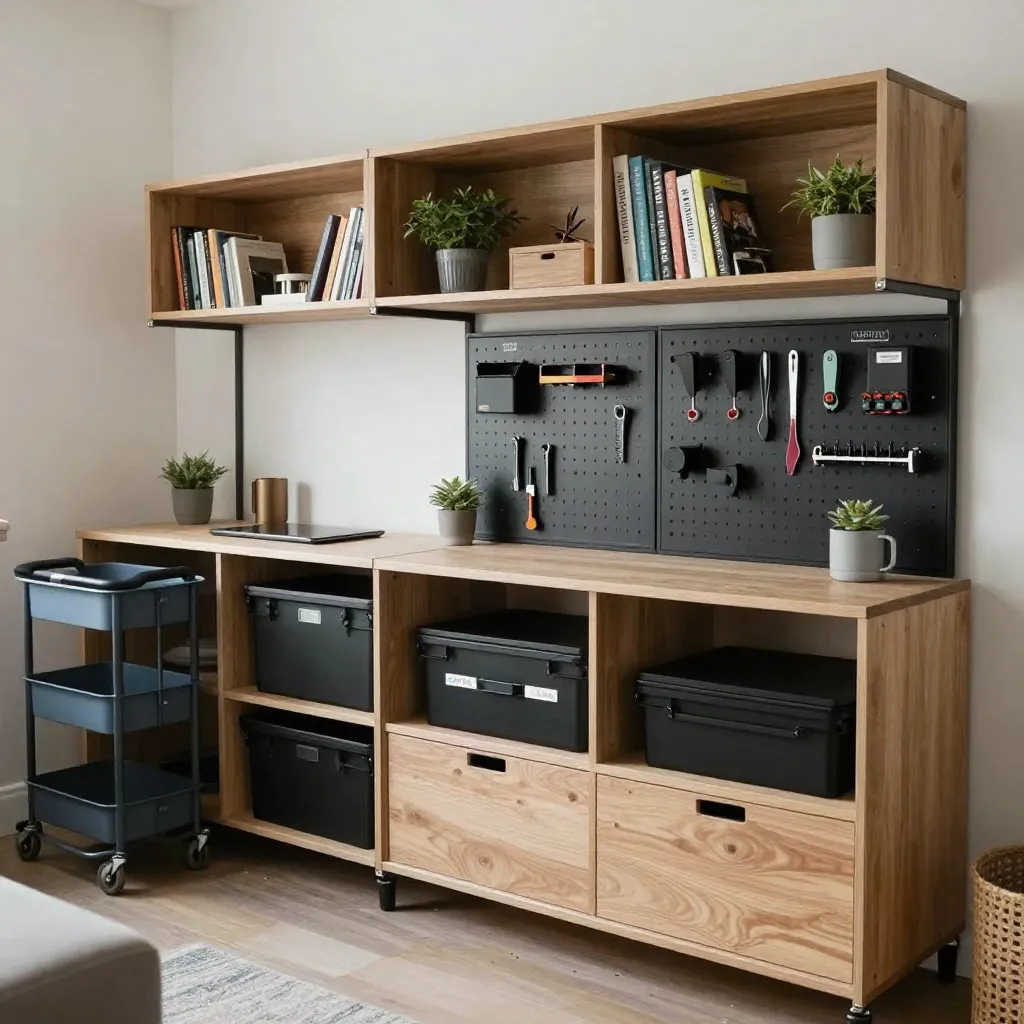 Workspace with natural lighting and organized tools